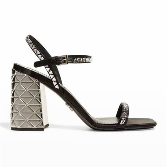 PRADA crystal-embellished Block Heel sandals SIZE 39 - Picture 1 of 8